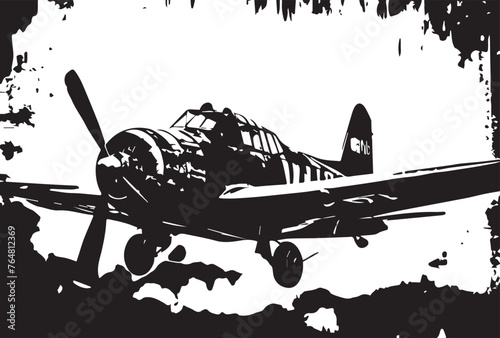 Vintage Sky Warriors Grunge Airplanes Texture