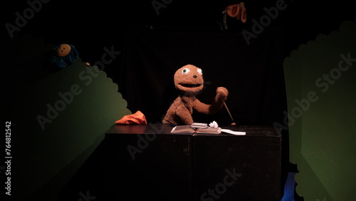 puppet show prepared for children on the theater stage
