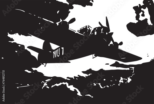 Vintage Sky Warriors Grunge Airplanes Texture