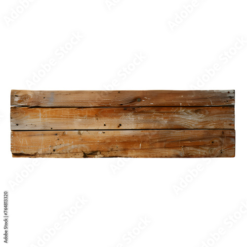 Rustic Wooden Plank Isolated in a Transparent Backdrop - PNG Cutout 