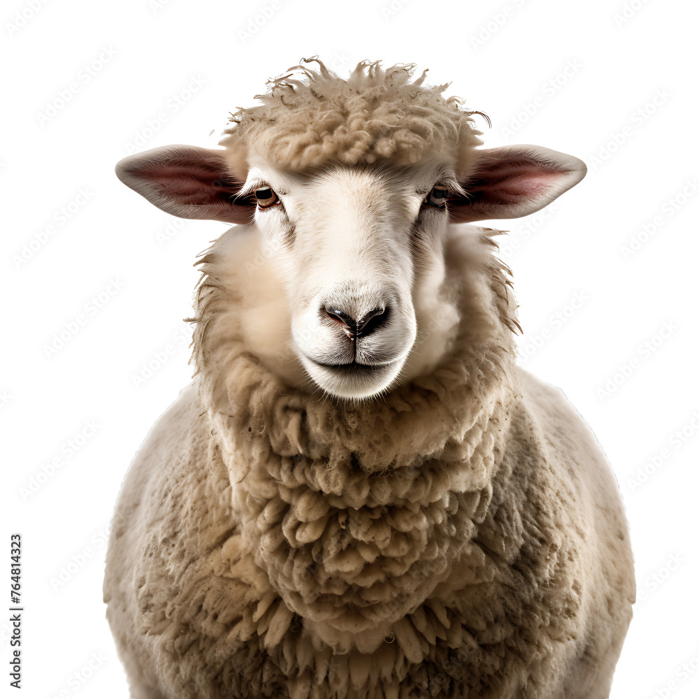 Realistic image of sheep on transparent background png.