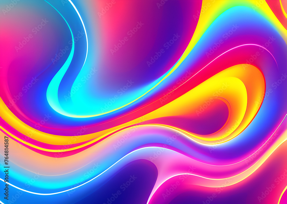 Bright poster, fashionable restro style, wavy multi-colored, beautiful wide format, 60s, 70s, 80s, colorful watercolor background for poster or brochure cover design, Generative AI Bright poster, fashionable restro style, wavy multi-colored, beautiful wide format, 60s, 70s, 80s, colorful watercolor background for poster or brochure cover design, Generative AI