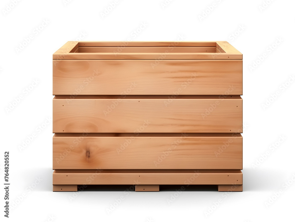Wooden Crate on a White Background