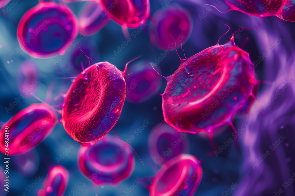 Fototapeta premium Healthy human leukocytes in a graph, close-up