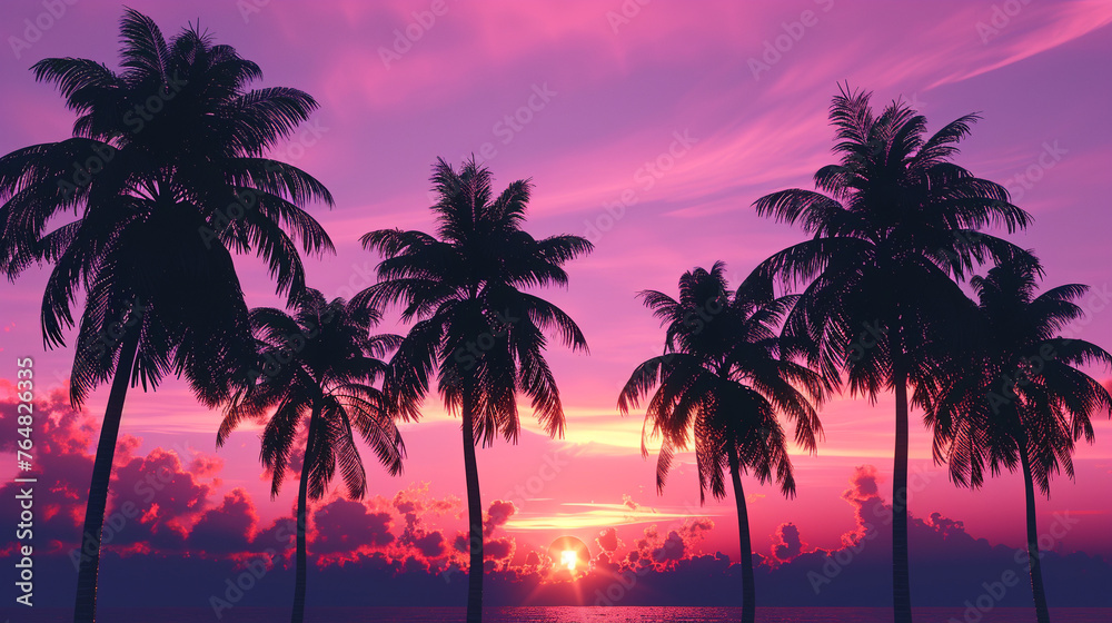 Sunset in paradise. Travel concept. 
