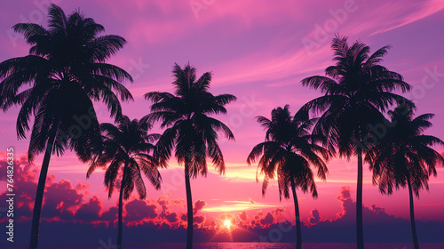Sunset in paradise. Travel concept.  © Vika art