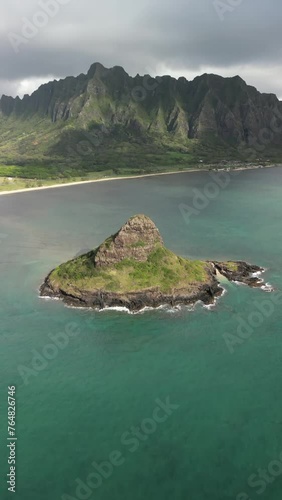 View of Mokoli’i Island and Kualoa mountains  photo