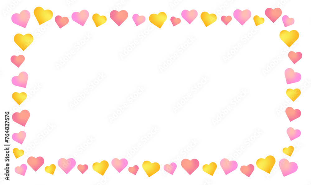 a horizontal frame made from colourful gradient hearts, on white background. could be used for greeting cards, invitations, banners. suitable for mother's day, valentine's day, anniversary greetings. a horizontal frame made from colourful gradient hearts, on white background. could be used for greeting cards, invitations, banners. suitable for mother's day, valentine's day, anniversary greetings.