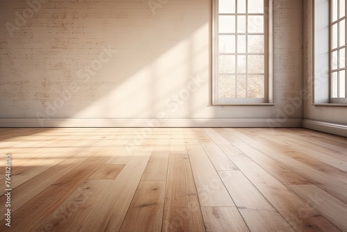 a floor in an empty room with the white wall