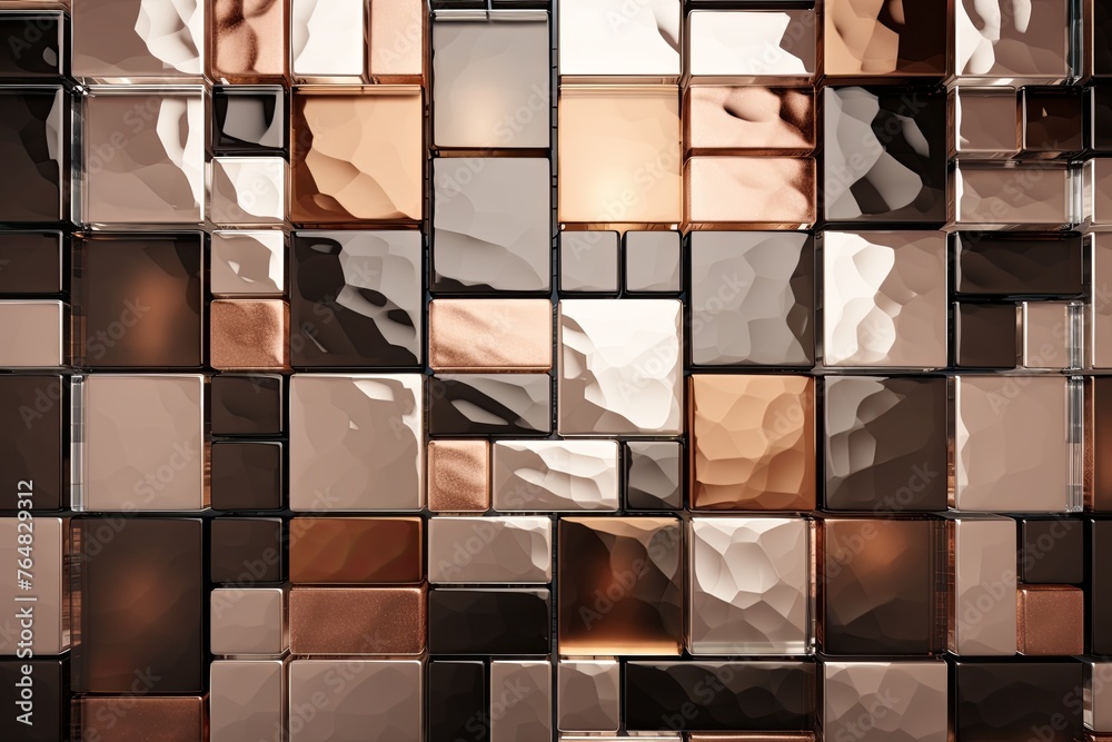 abstract glass tiles background color brown - obrazy, fototapety, plakaty 