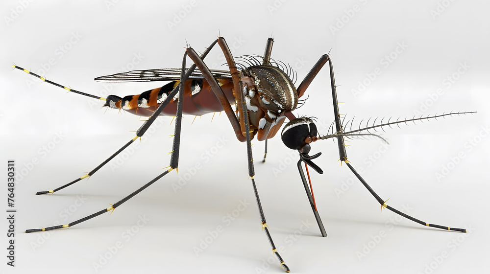 Mosquito Close-Up View Highlighting Its Anatomy and Structural Details Mosquito Close-Up View Highlighting Its Anatomy and Structural Details