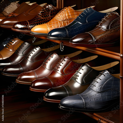 The Elegant Display of Luxury JM Weston Men's Dress Shoes Highlighting Variety and Craftsmanship