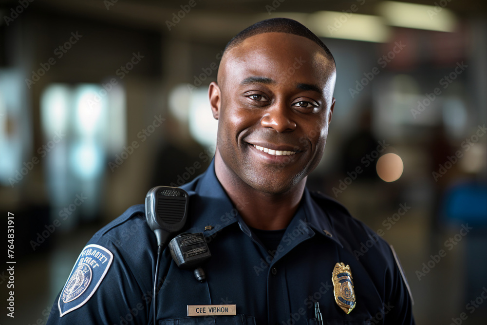 Fictional person Police man woman made with Ai generative technology serious face expression Fictional person Police man woman made with Ai generative technology serious face expression
