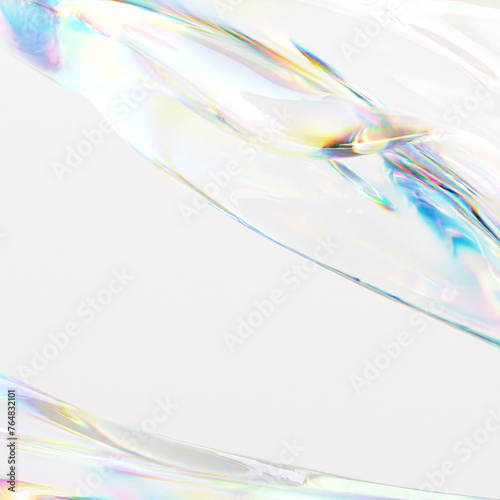 Abstract gradient wave chromatic dispersion spectral effect. 3d rendering