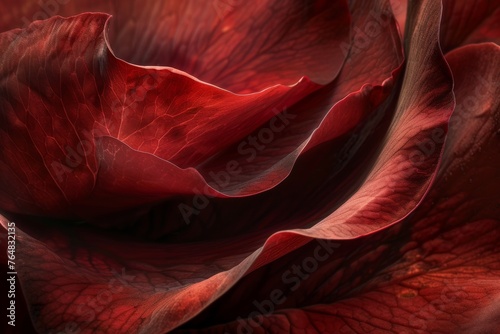 Subtle lighting showcases the velvety texture and deep red hues of smooth flower petals