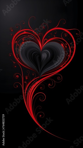 Heart black background wallpaper for phone