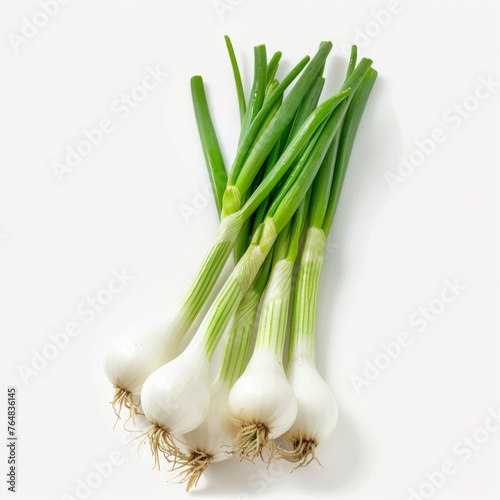 Spring onions isolated on white background © Turhan