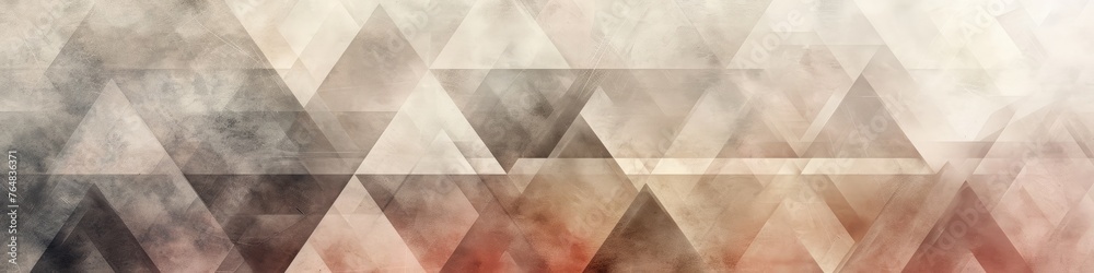 Dynamic and harmonious, this geometric artwork features a captivating display of triangles on a softly colored canvas. Copious copy space allows for versatile creative expressions. Dynamic and harmonious, this geometric artwork features a captivating display of triangles on a softly colored canvas. Copious copy space allows for versatile creative expressions.