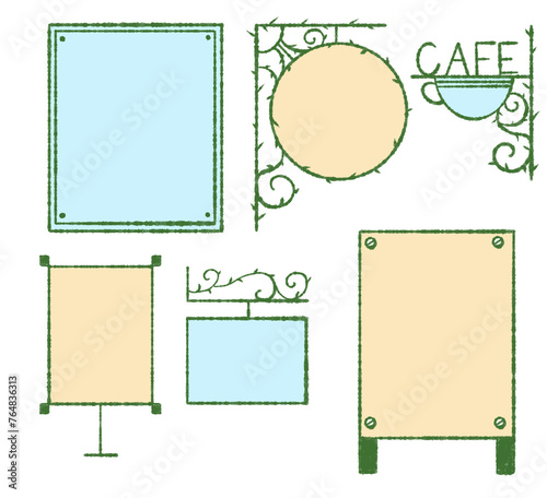 手描きの看板セット