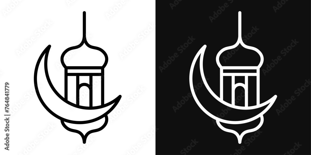 Heritage Islamic Lantern Iconography. Traditional Arabic Lighting Symbols.