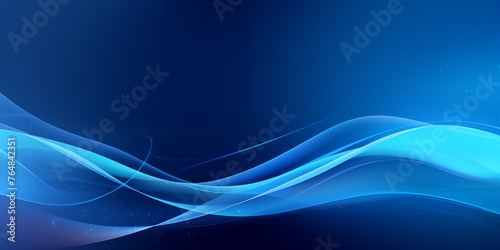 Abstract Blue Waves Design with Dynamic Lines and Light Effects 