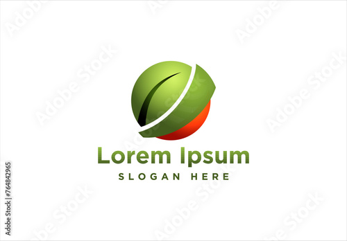 planet and leaf, eco Logo Inspiration isolated on white background