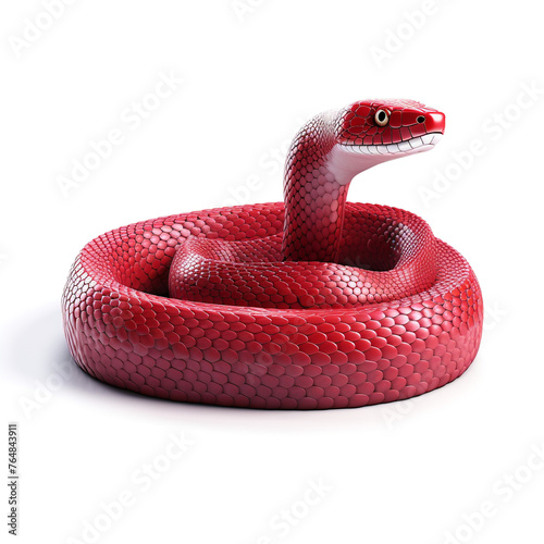 red snake clipart on a white background сreated with Generative Ai © Andrii Yablonskyi