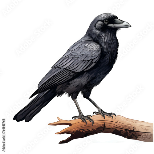 crow clipart on a white background сreated with Generative Ai