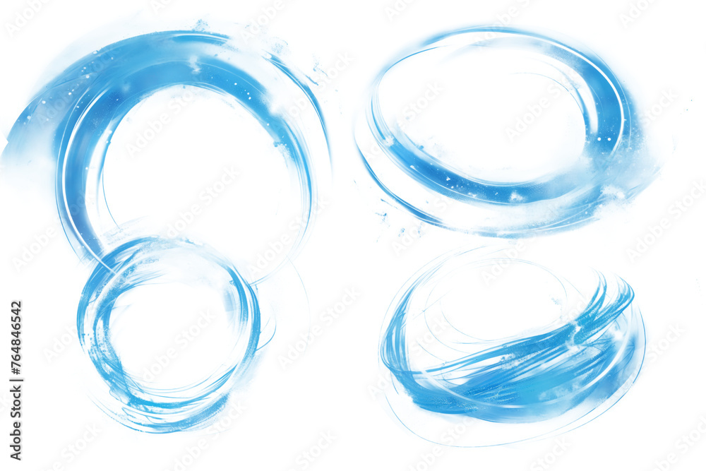 magical energy effects, blue light wizard spell, on a white background. rotation of magical energy,