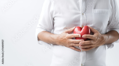 Businessman chest pain from heart attack. Healthcare concept	
 photo