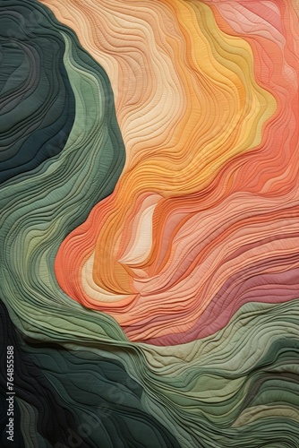 an abstract quilt made of rose and green colors, in the style of naturalistic landscape backgrounds