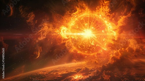 Wallpaper Mural Capture the raw power and beauty of a solar storm with intricate details and premium quality Torontodigital.ca