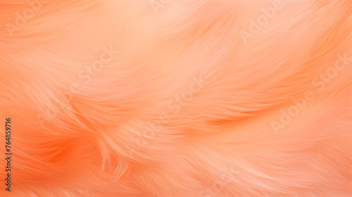 Gentle background made of fur in the trendy color of 2024 - peach fluff