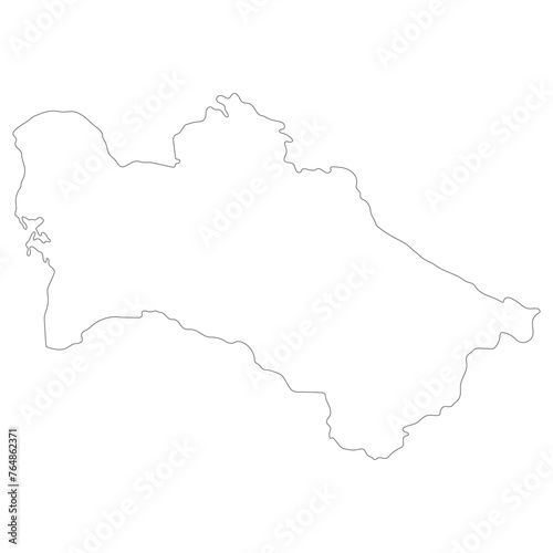 Turkmenistan map. Map of Turkmenistan in white color