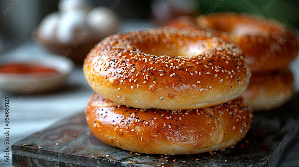 bagels with sesame seeds bagels with sesame seeds