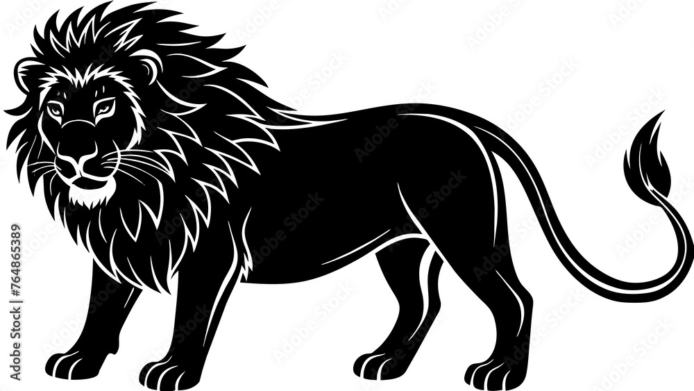 Lion Head Silhouette Vector Illustration