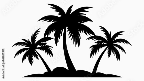 Iconic Palm  Silhouette Vector Illustration