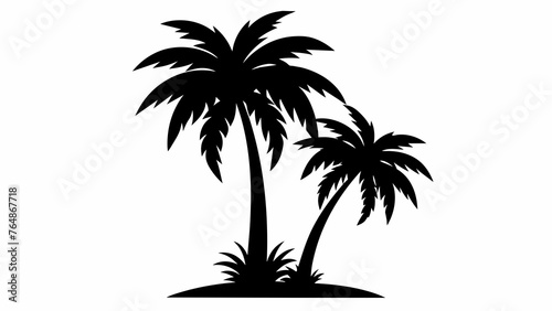 Iconic Palm  Silhouette Vector Illustration