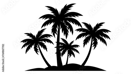 Iconic Palm  Silhouette Vector Illustration