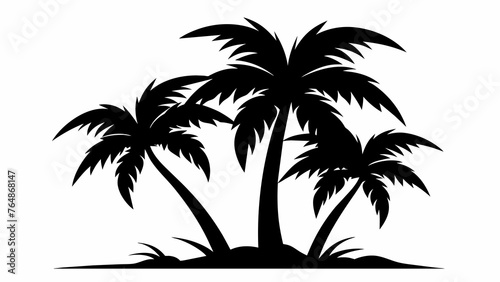 Iconic Palm  Silhouette Vector Illustration