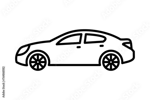 Car front line icon. Simple outline style sign symbol. Auto, view, sport, race, transport concept. © Numan Khan