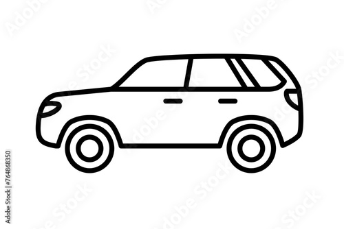 Fototapeta Naklejka Na Ścianę i Meble -  Car front line icon. Simple outline style sign symbol. Auto, view, sport, race, transport concept.