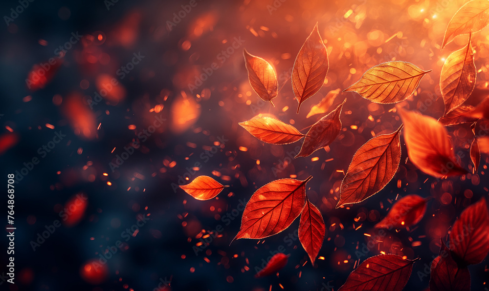 Autumn Leaves Background - obrazy, fototapety, plakaty 