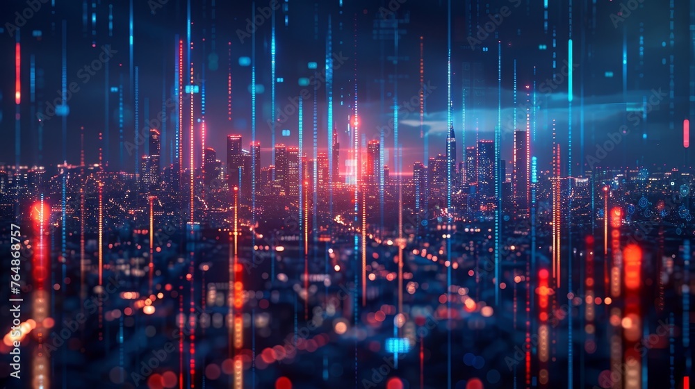 Fototapeta premium Illuminating Finances: The Financial Frontier Unveiled