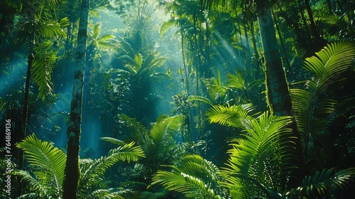 The environment: A dense and vibrant tropical rainforest