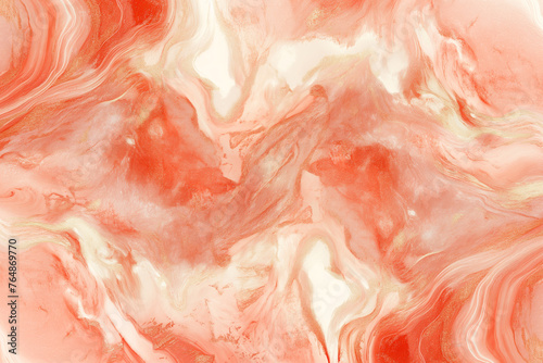 Coral Marble Ink Texture for Background Use. Abstract Swirls in Pink and White Marble Pattern