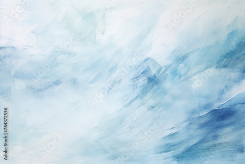 Azure and white painting with abstract wave patterns