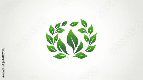 Artistic green leaves wreath logo for eco-conscious branding and design.