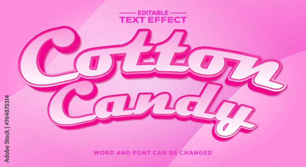 Cotton Candy 3d text effect