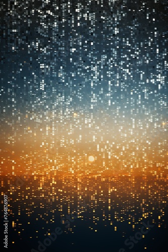 Beige and orange abstract reflection dj background, in the style of pointillist seascapes